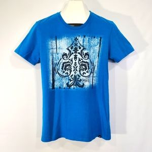 Men's Graphic Size Medium Short Sleeve Blue T-Shirt.